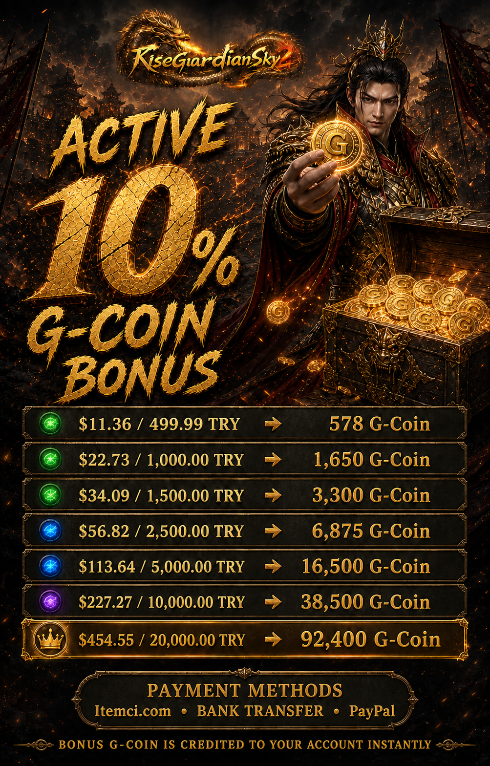 10% G-Coin Bonuss
